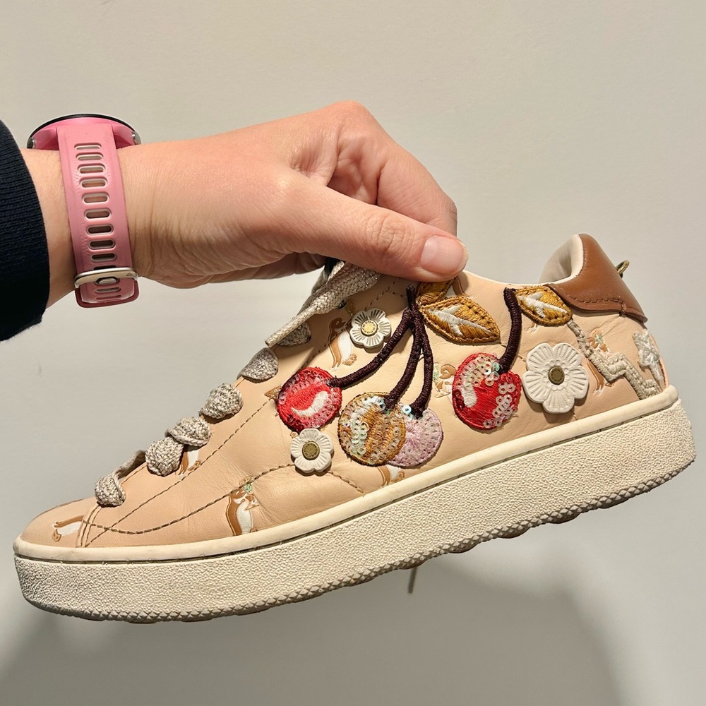 Coach Tea Rose Tearose Cherry Powder Pink Sneakers. - Picture 9 of 9